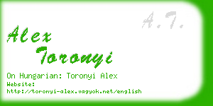 alex toronyi business card
